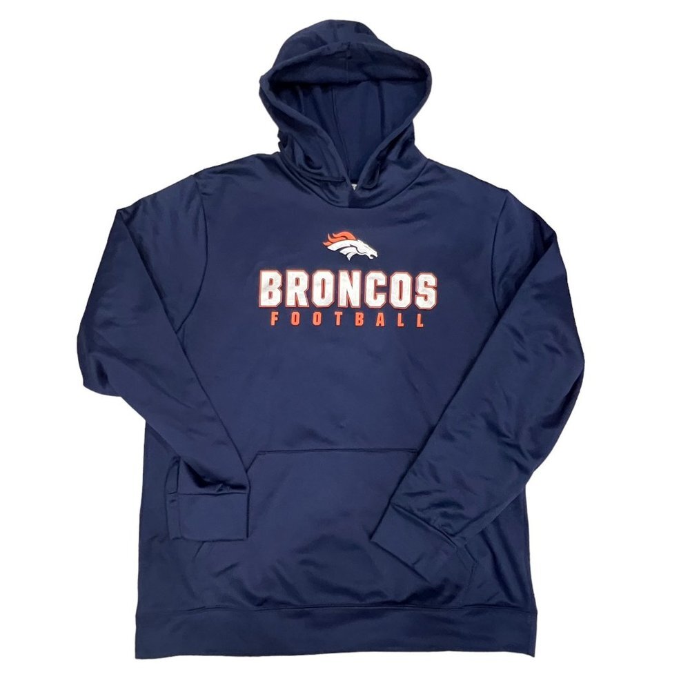 NFL Team Apparel Broncos Hoodie Sweatshirt Size L TX3 Warm